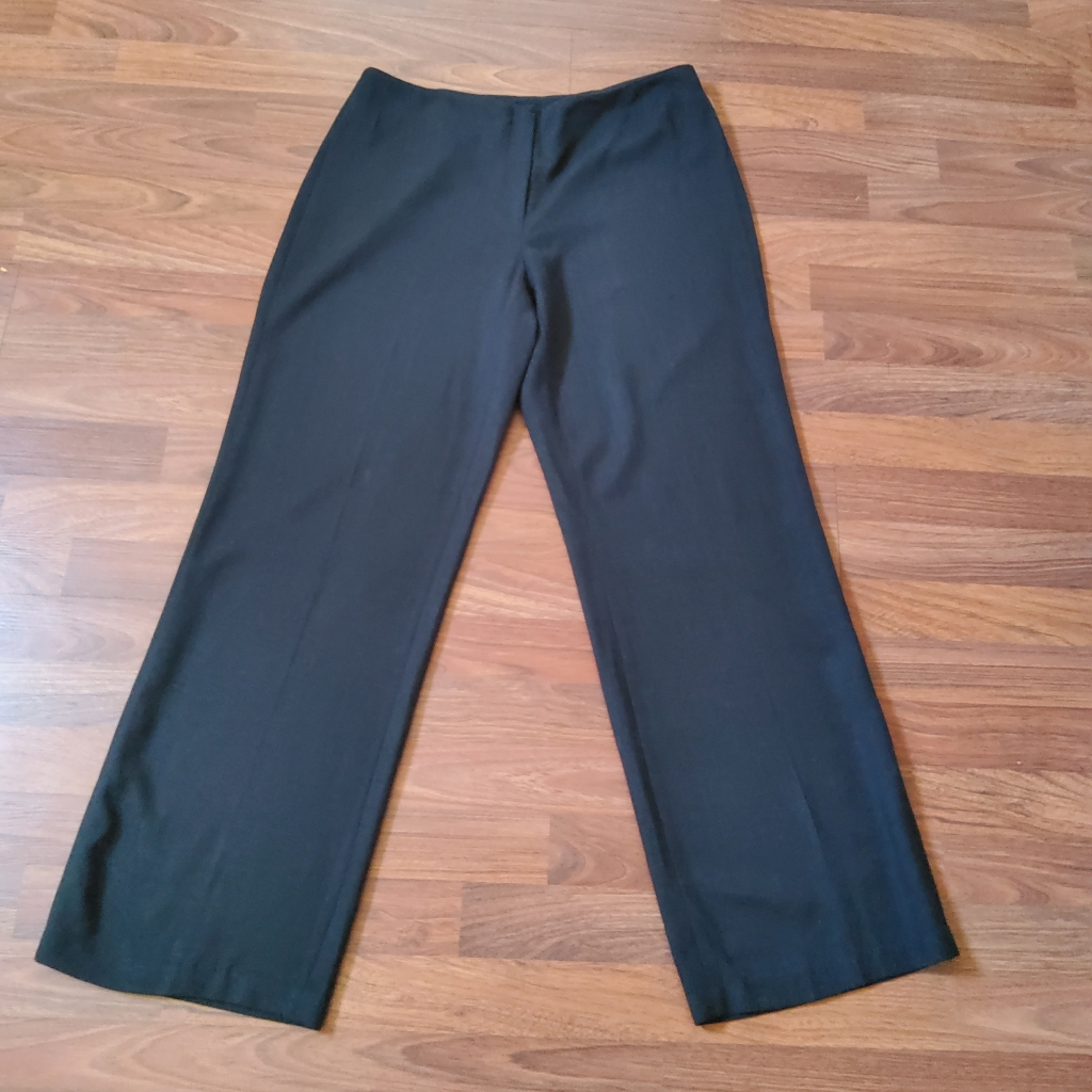Eileen Fisher Wool Wide Leg Pants Black Size M Euc